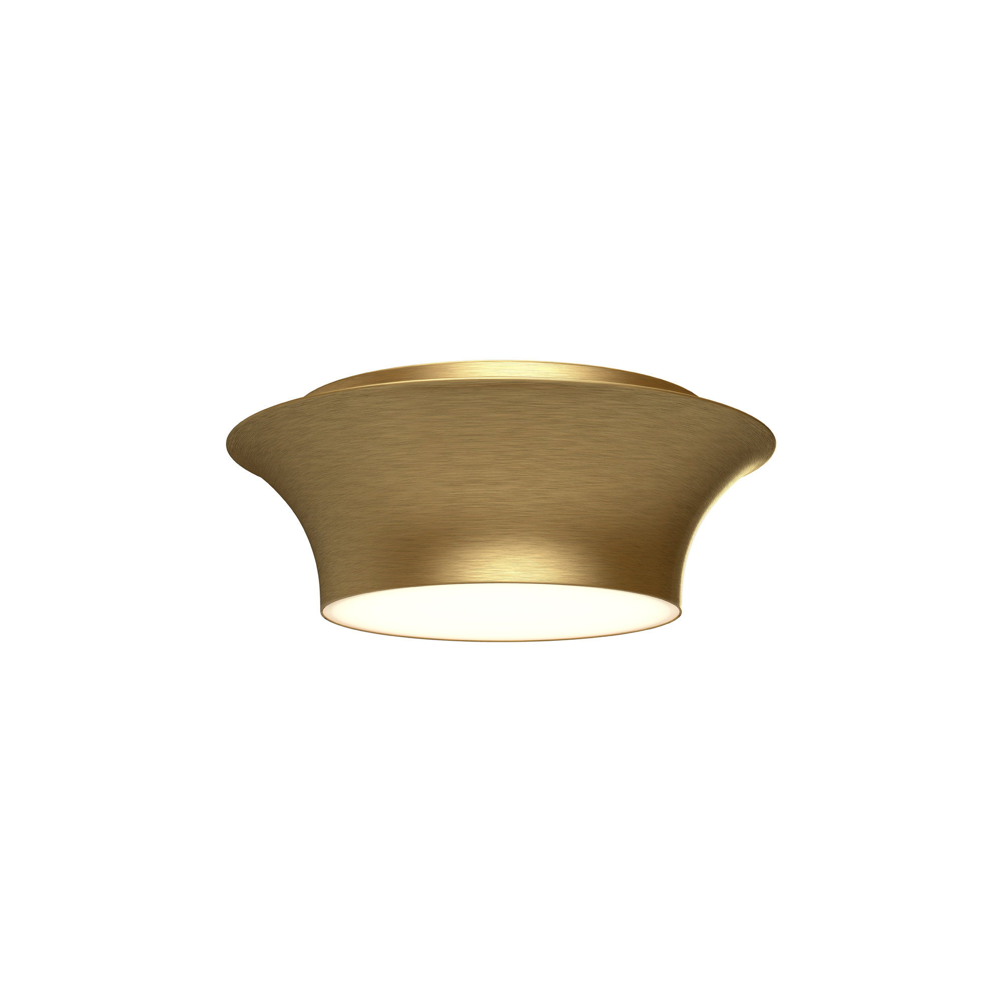 Alexia 2 Light Glass Flush Mount, Brushed Gold, 4.88" H x 13" W x 13" D