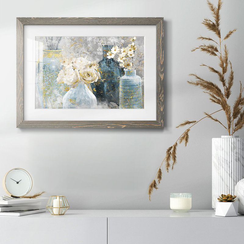 Vessels and Blooms Blues, Gris, H 14 po x l 20 po