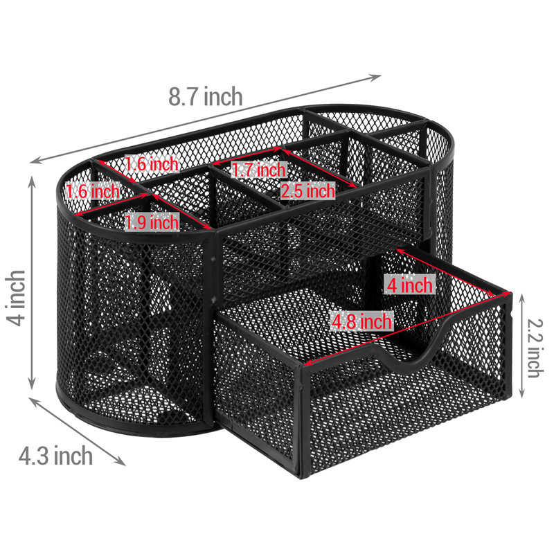 Makyia Metal 8 Compartment Desk Organiser