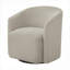 Fauteuil demi-tonneau pivotant à 360 degrés, tissu beige chaud pour les petits salons et appartements-1632562851
