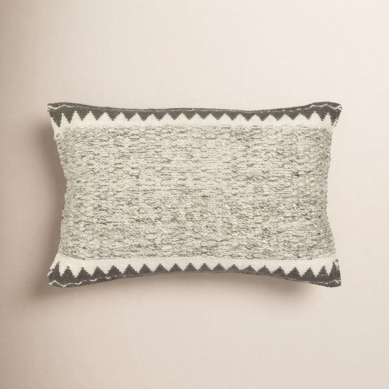 Doralia Embroidered Throw Pillow, Down, Gray