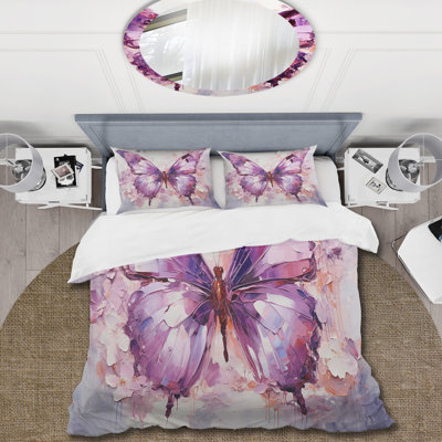 Purple Animal Amethyst Butterfly Delicate - Butterfly Duvet Cover Set