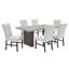  Sorlen Modern 5-piece Dining Set, 3d Faux Concrete Table With 6 Chairs-929902021