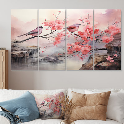 Ensemble de 4 décorations murales Sakura
