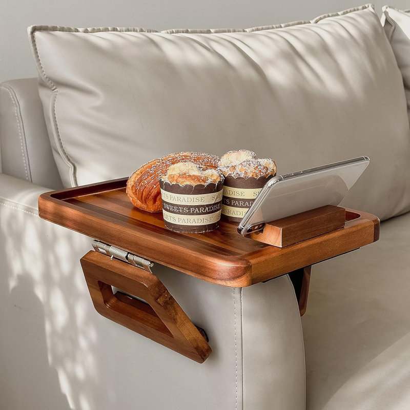 Table avec accoudoirs Acacia Couch, Brun, 9.5" W × 13.8" L