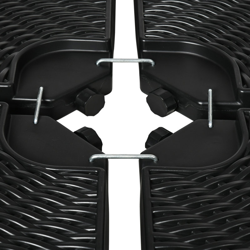 Poids de base du parasol de patio - 4, 150 lb Capacité, noir, eau / sable, conception semblable, utilisation extérieure 4, jusqu'à lb, option de remplissage d'eau / sable, toutes saisons