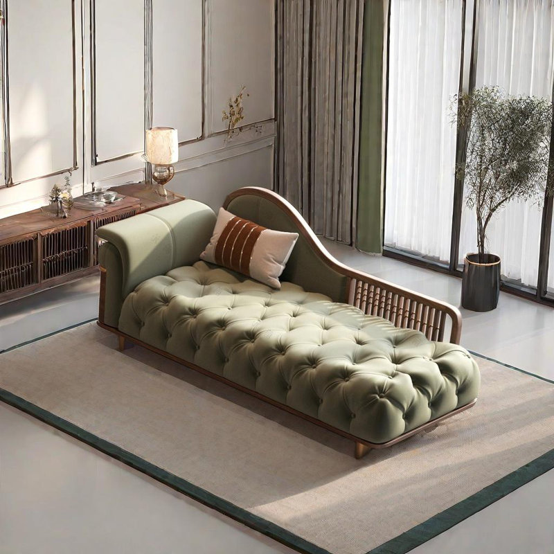Chaise longue en similicuir de luxe, Orienté à gauche (vu de face)