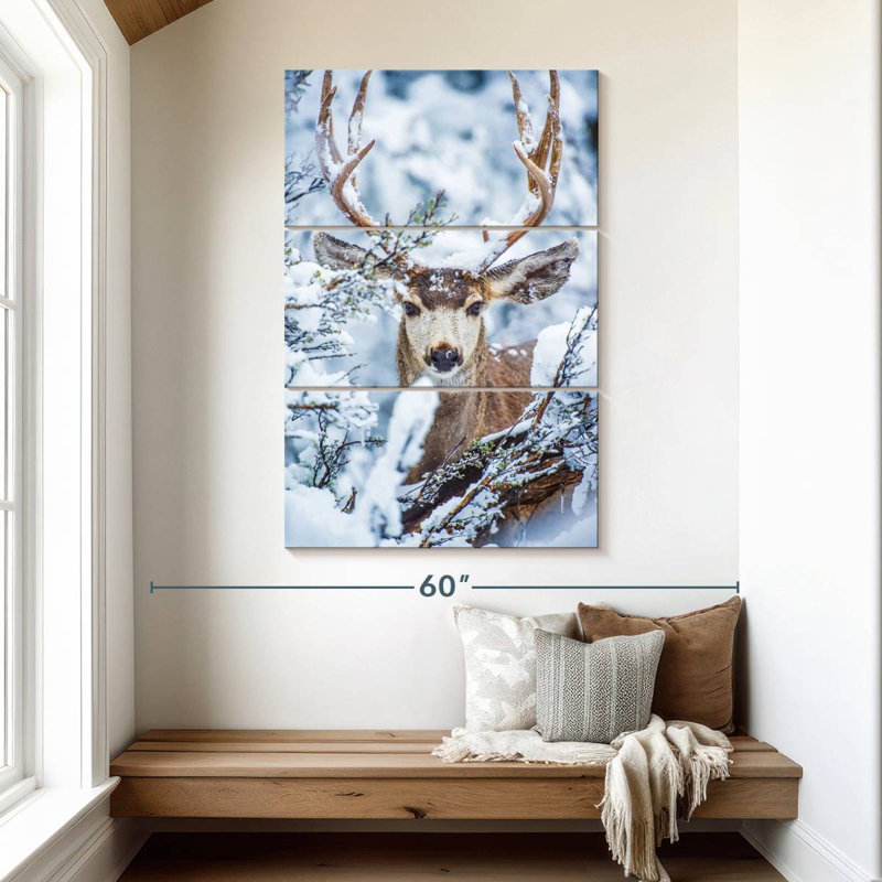 Brampt Winter Mule Deer, 50" H x 32" W