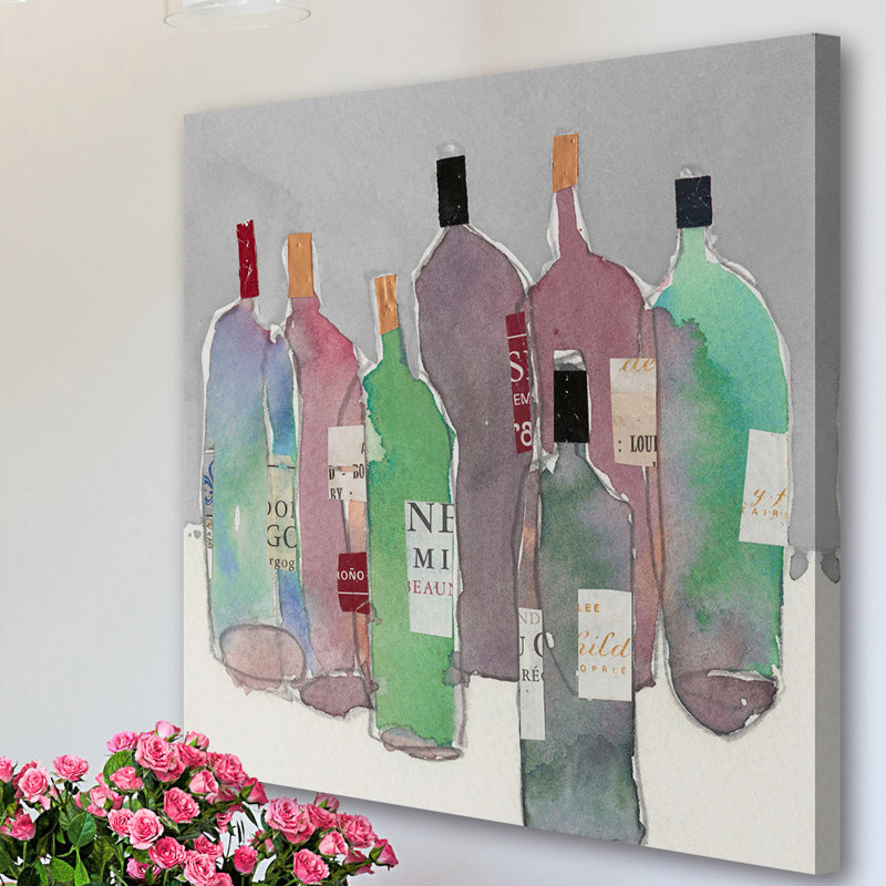 «Wine Party II», reproduction sur toile tendue, H 48 po x l 48 po x P 1,5 po