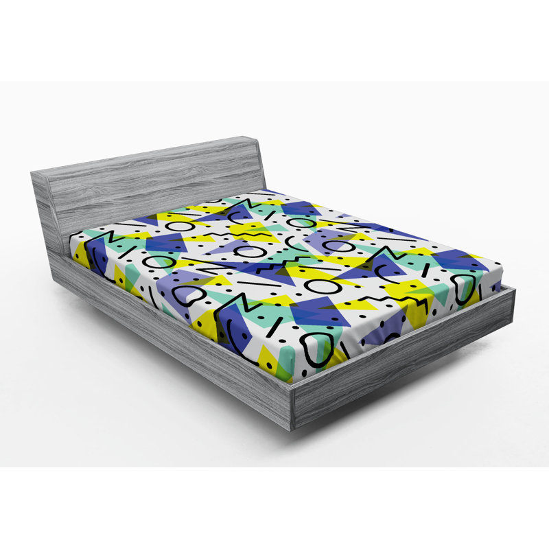 Microfiber Geometric Fitted Sheet, Full Fitted Sheet