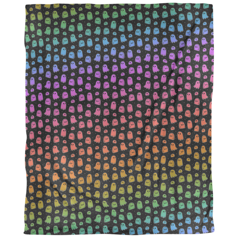 Tissu ghosts, Rose / Mauve, L 54 po x l 36 po, Coton peigné pima