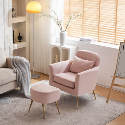 Azoriah Upholstered Armchair with Ottoman
