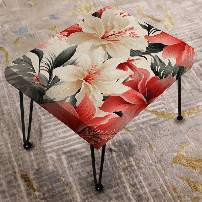 Delicate Neutrals Tropical Motif III - Repose-pieds rectangulaire tropical