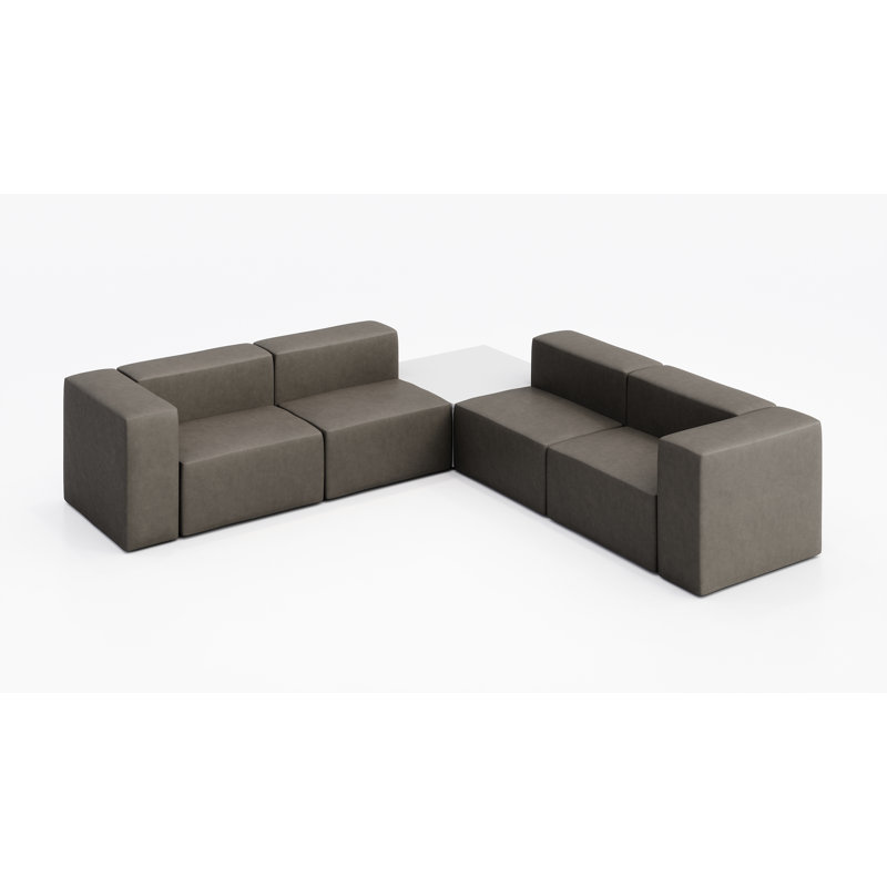Canapé d'angle pour 4 personnes avec table d'appoint - Vinyle, Tempête