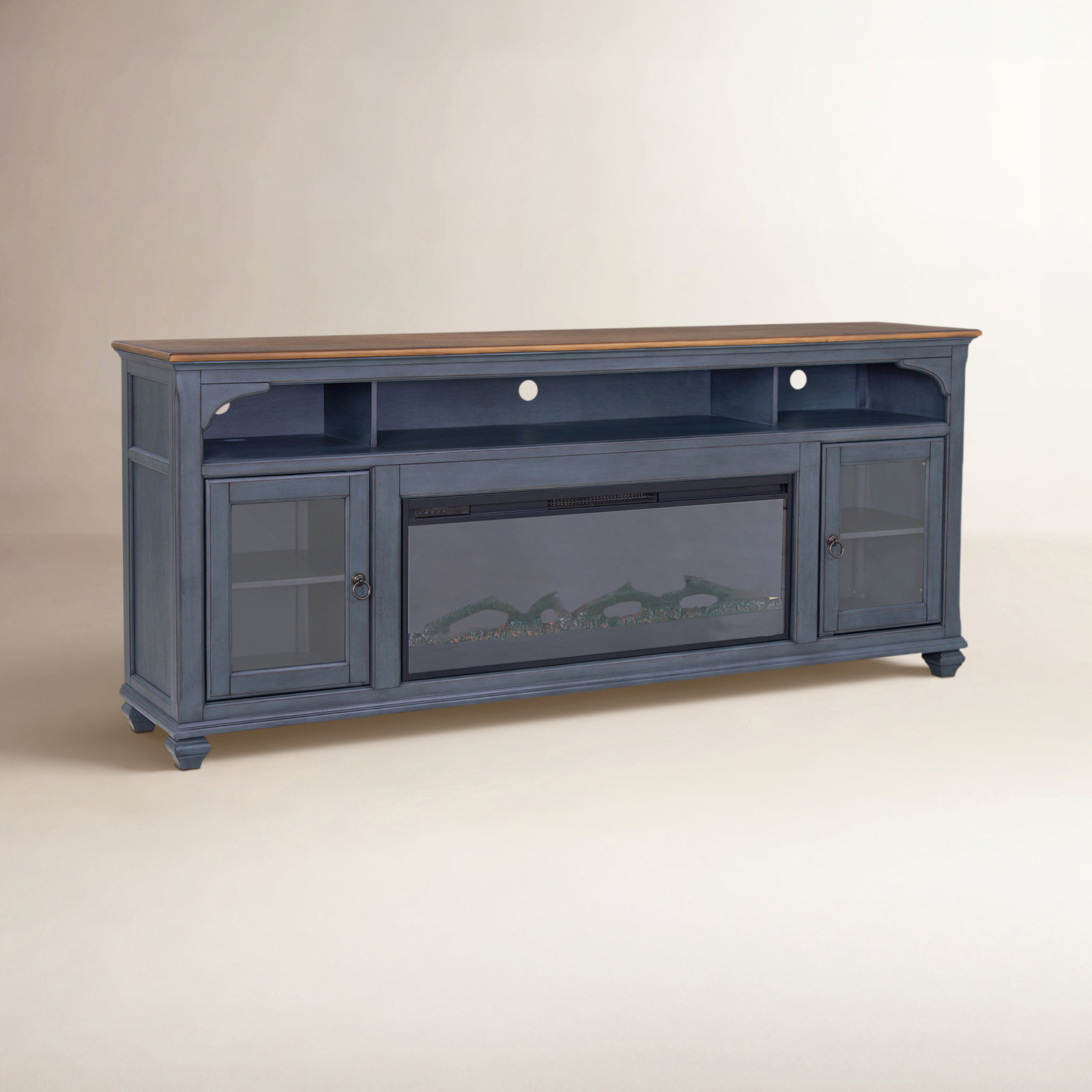 Wolfdale Electric Fireplace TV Stand, 34"H x 86"L x 18"W