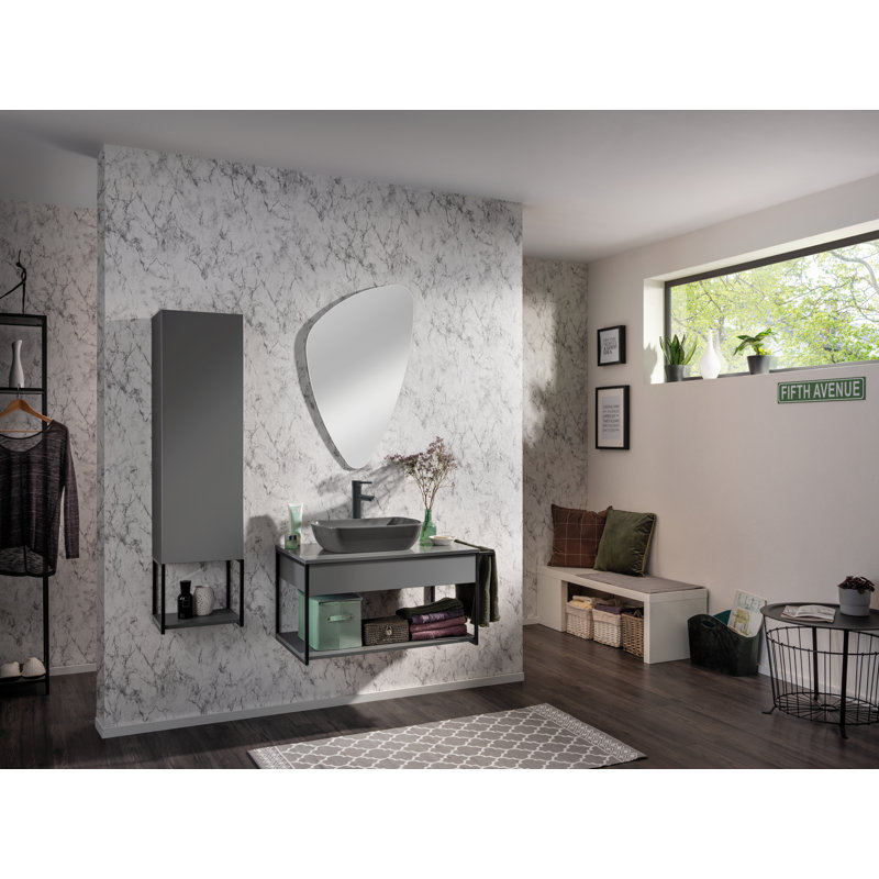 87cm Single Bathroom Vanity Base Only, Grey