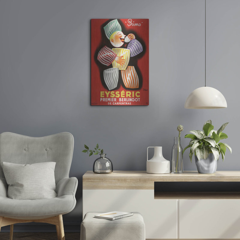 Trinx «Eysseric Berlingot - Red» par Vintage Posters, art mural en métal, H 24 po x l 16 po