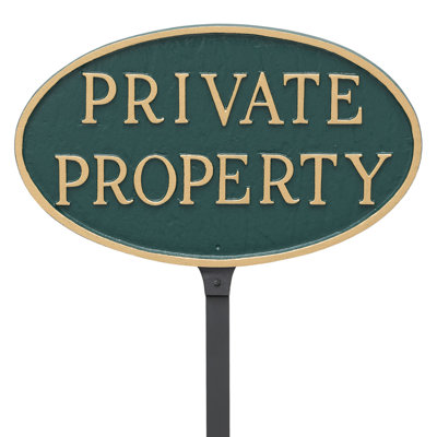 Private Property Sign with Lawn Stake