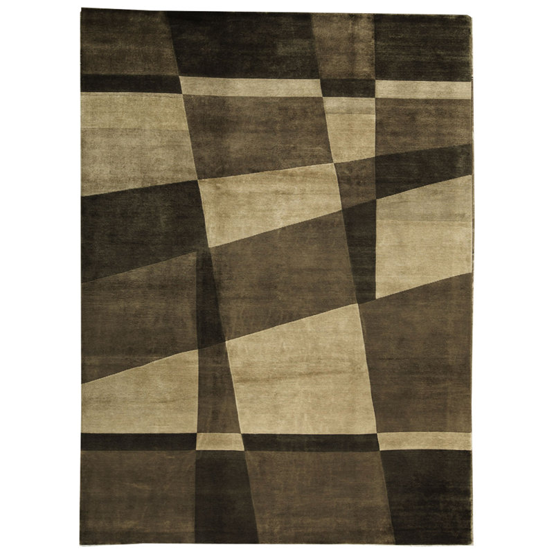 Tapis gris de haute qualité noué à la main