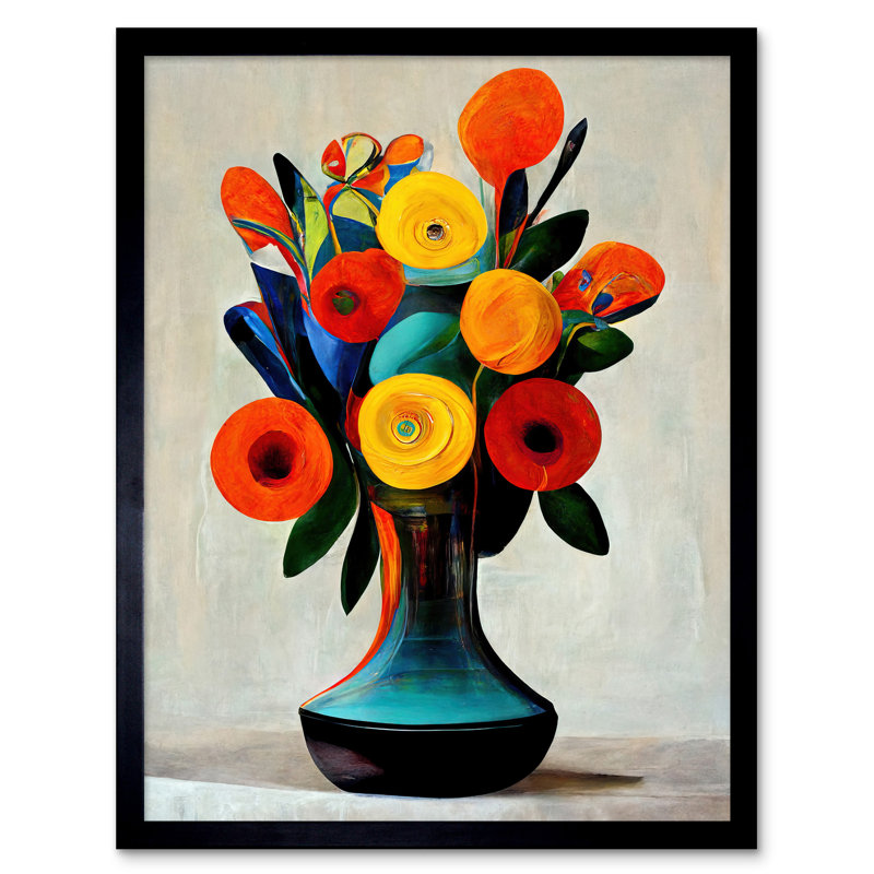 Vibrant Bright Flower Bouquet Painting - Single Picture Frame Print