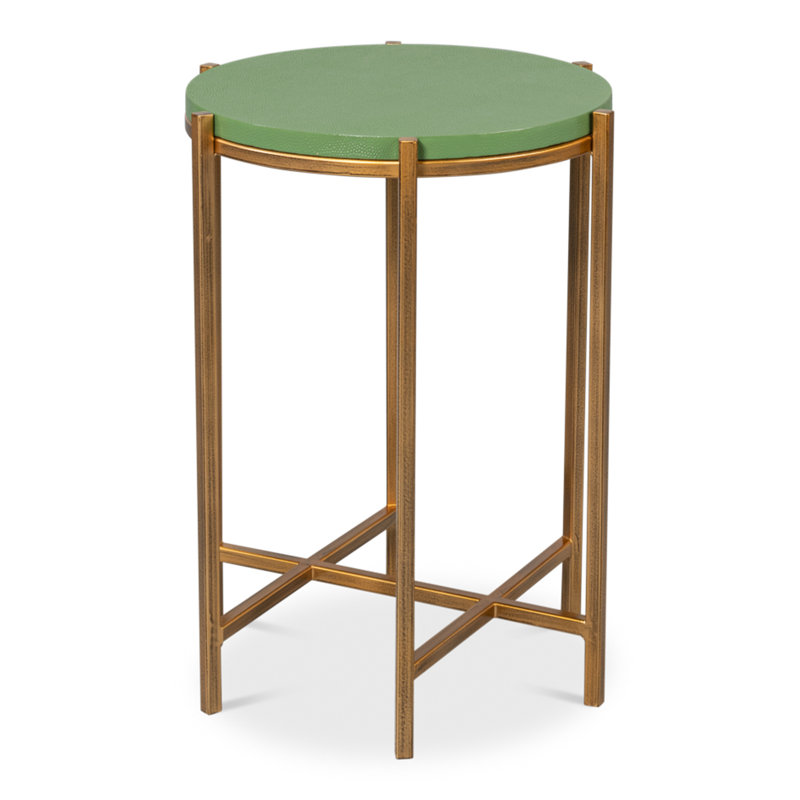 Shagreen End Table, Light Green
