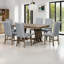 Ensemble de table de salle à manger Mid-Century en bois massif 7 pièces avec tables rembourrées