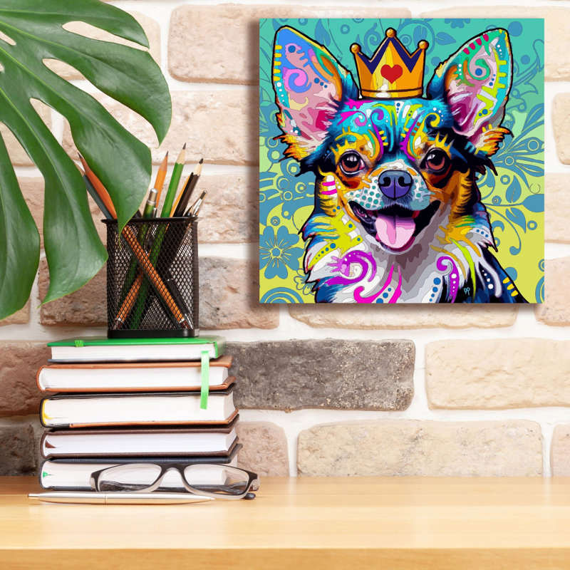 «Royal-chi» par Dean Russo, art mural sur toile, H 12 po x l 12 po x P 0,75 po