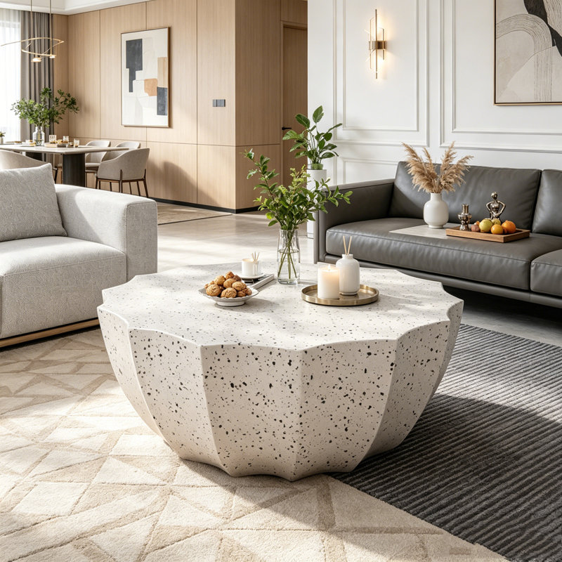Table basse moderne et imperméable, White