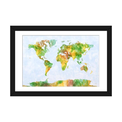 Karlskrona " World Map (Green) " by Michael Tompsett