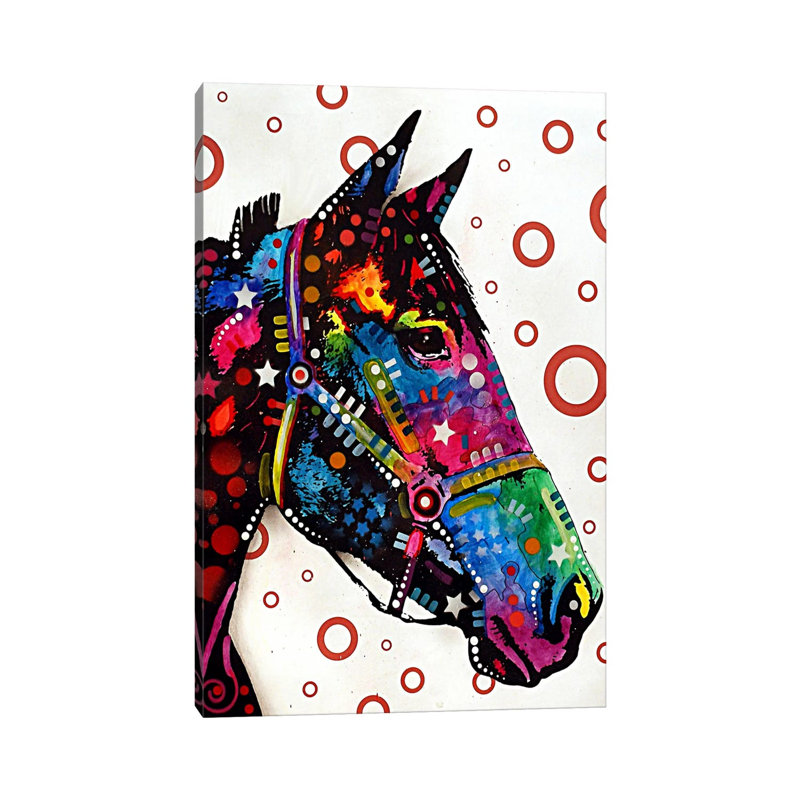 Lonely Horse by Dean Russo - Wrapped Canvas Painting, 20.32 cm H x 30.48 cm W