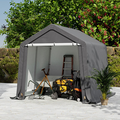 Halvard 10 ft. W x 10 ft. D Galvanised Pipe Apex Tool Shed
