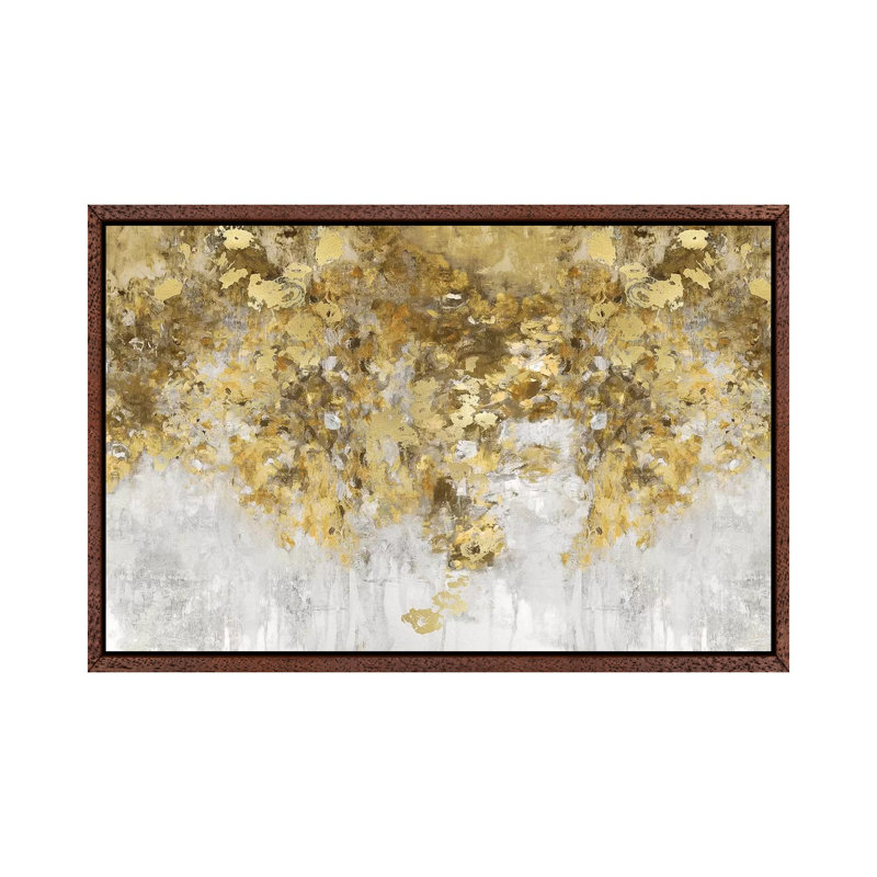 Charmed Amber & Gold by Nikki Robbins - Painting on Canvas, Classic Brown Wood Framed, 66.04 cm H x 45.72 cm W