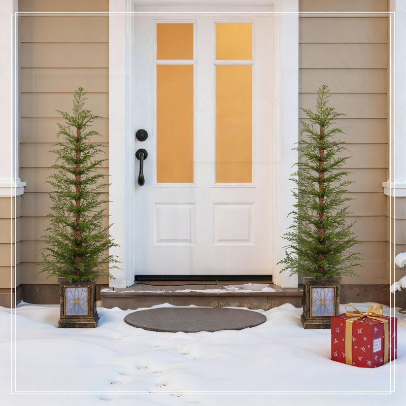 4ft Pre-Lit Artificial Christmas 2-Piece