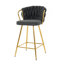 Chaise de bar en lin de conception moderne avec pieds hauts et tabouret, convient au café-restaurant, ensemble de 2-945389562