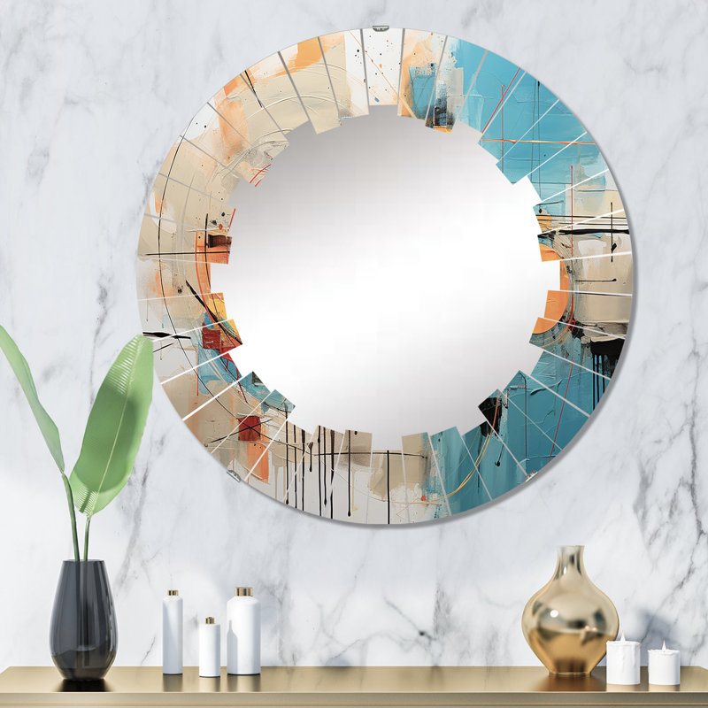 Midler - Miroir mural moderne rond, 32 po x 32 po