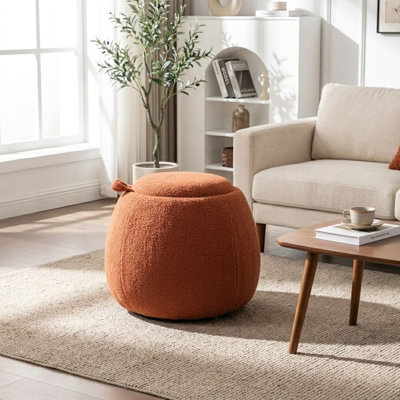 Upholstered Storage Ottoman With Tray