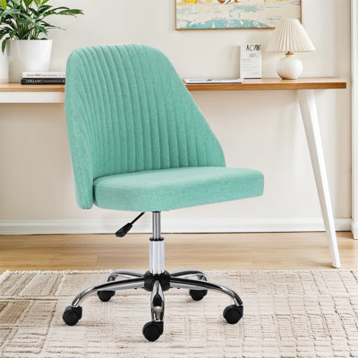 Home Office Desk Chair, Office Chairs Desk Chair Rolling Task Chair Computer Chair Adjustable With Wheels Armless For Bedroom, Vanity Chair For Makeup Room, Living Room