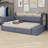 Modern Upholstered Daybed Featuring Storage Footstool, Shelves, 2 Drawers, USB Charging Station and LED Lights-2029470188