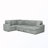 U-Shaped Striped Upholstered Sofa With Storage-614689684