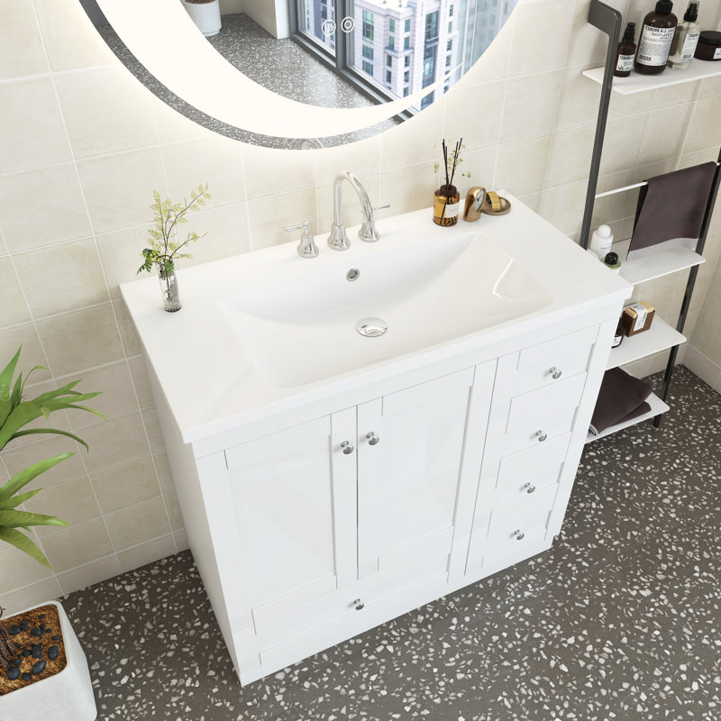 Ensemble de meuble-lavabo simple 36 po Joliène, Blanc