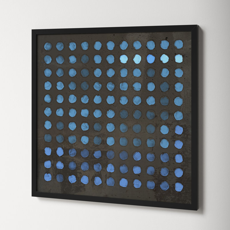 Squared Circles 5 by Jacques Pilon, 30" H x 30" W x 1.25" D, Black