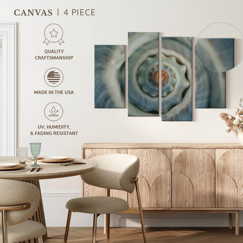 Aletra Blue Conch Seashell Apex, 48" H x 75" W