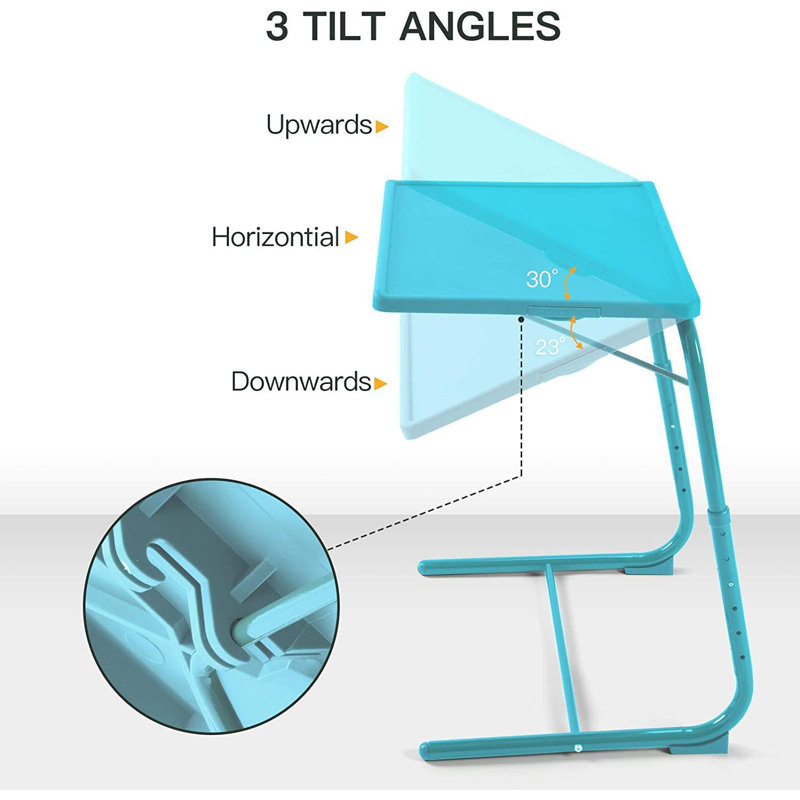 Azure Adjustable Folding TV Tray Table with Cup Holder
