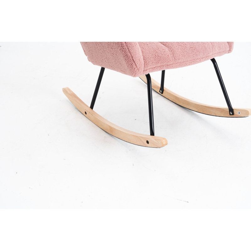 Chaise rembourrée avec accoudoirs en tissu rose, Rose