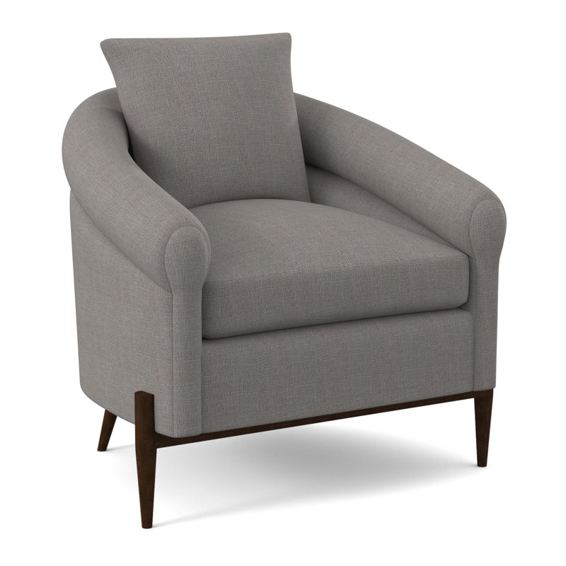 Jaxson Upholstered Armchair, American Walnut, Kinsley Sky Viscose