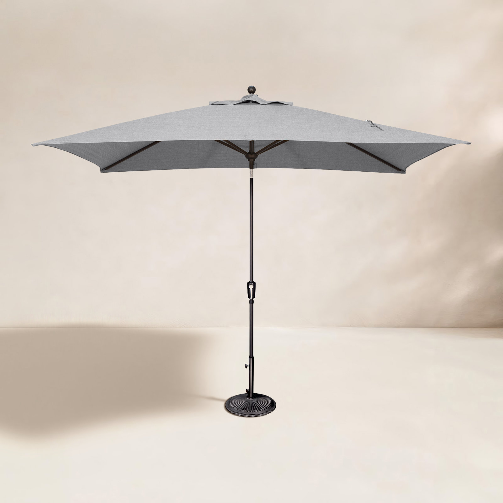 Launceston 6.5' Umbrella, Antique Light Beige Solefin, Black