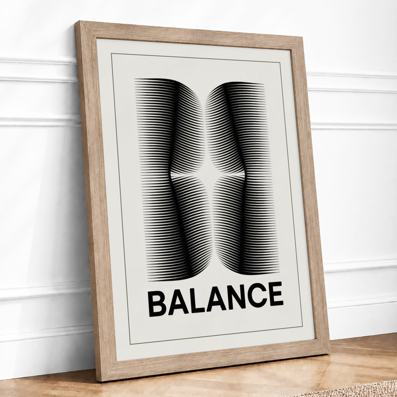 Balance in Forms Minimalist - Framed Print, Oak, A4 - 29.7 x 21.0 cm
