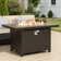 Aluminum & Iron Rectangular Propane Fire Pit Table With 55,000 Btu Output And Glass Guard
