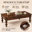 Table basse Vintage Farmhouse avec tiroir de rangement et pieds tournés en bois massif pour le salon-522096338
