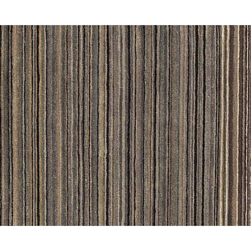 Spectrum Striped Hand-Knotted Wool Brown/Gray Area Rug, Brown/Gray, Rectangle 8' x 10'